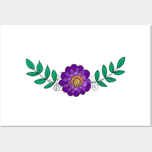 purple flower Posters and Art